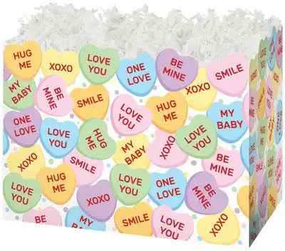 7W x 4L x 5H, Gift Baskets, Conversation Hearts