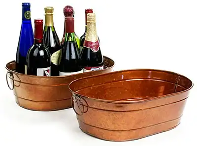15 inch Oval Tub Copper Finish Tub with Side Handles