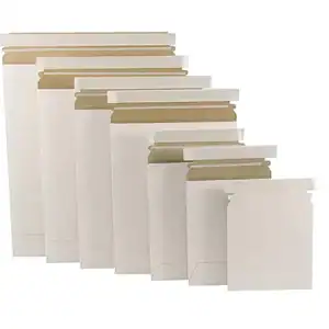 6W x 8L, Heavy Duty Flat White Self-Seal Cardboard Mailers