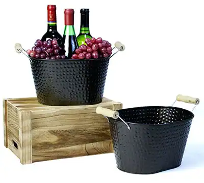 10 inch Oval Wood Handle Tub