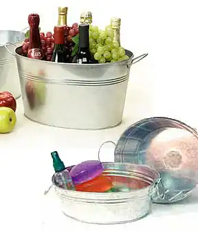 4W x 3L x 2H, Galvanized Oval Tub With Side Handle