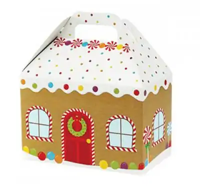 8-1/2W x 5L x 5-1/2H, Theme Gable Gift Basket Boxes, Gingerbread House