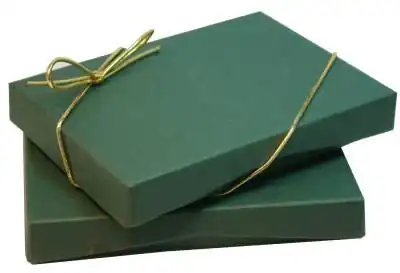 4-11/16W x 3-3/8L x 3/4H, Flip-Box Fiber Filled Jewelry Box, Forrest Green Matte