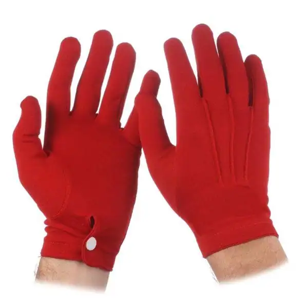 Polyester Snap Gloves, Red, OSFA