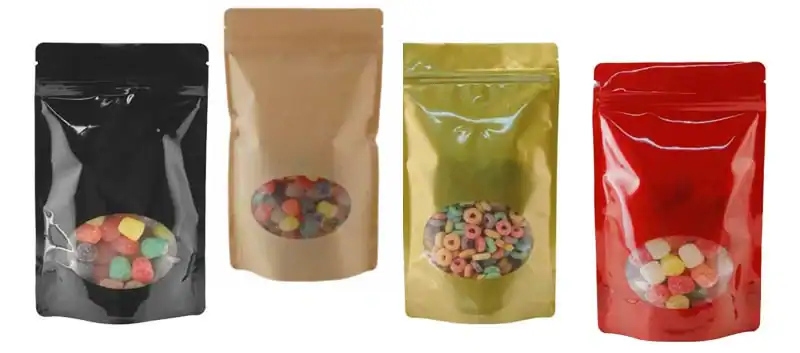 Stand Up Foil Bags with Oval Window