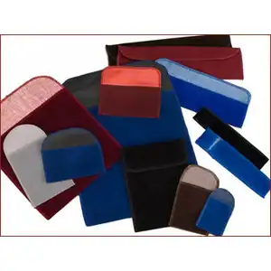 1-1/2W x 6-1/4L, Flap Style Velour Gift Pouches, Burgundy