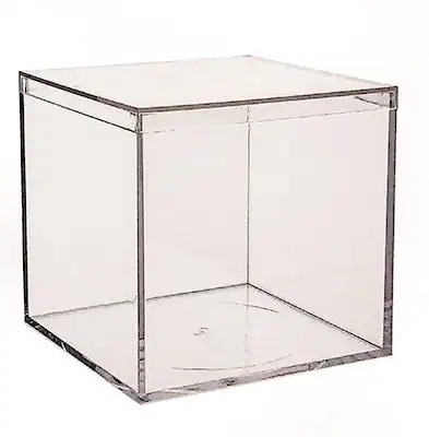 4W x 4L x 4H, Rigid Clear Plastic Cube Boxes