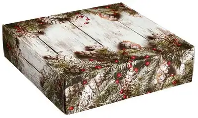 8W x 8L x 3H, Rustic Winter Corrugated Mailer Boxes