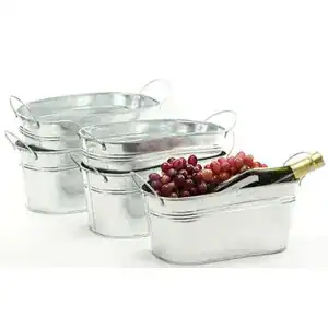 Galvanized Oval Tub With Side Handle