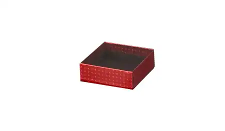 3-1/2W x 3-1/4L x 1-1/8H, Two-Piece Clear Lid Candy Boxes, Red Diamond, 1/8lb./2oz.