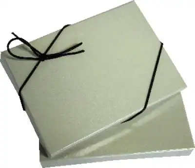 4-11/16W x 3-3/8L x 3/4H, Flip-Box Fiber Filled Jewelry Box, Grey Ice