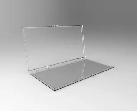 6-3/4W x 3-1/2L x 1-3/4H, Rigid Hinged Plastic Boxes, Clear