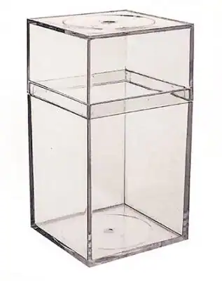 2-1/8W x 2-1/8L x 4-1/16H, Rigid Clear Plastic Cube Boxes