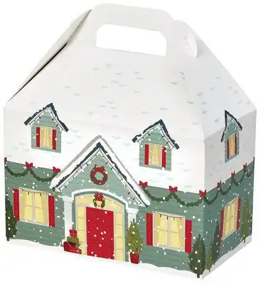 8-1/2W x 5L x 5-1/2H, Theme Gable Gift Basket Boxes, Home for the Holidays