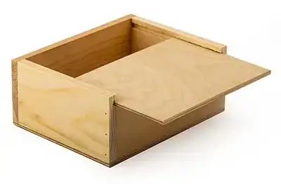 8L x 5-7/8W x 2-5/8H, Wooden Slide Top Boxes