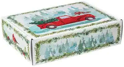 8W x 8L x 3H, Farmhouse Christmas Corrugated Mailer Boxes