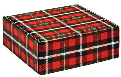8W x 8L x 3H, Christmas Plaid Corrugated Mailer Boxes