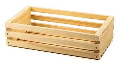 12-1/2L x 7W x 3-1/2H, Wooden Slatted Gift Crates