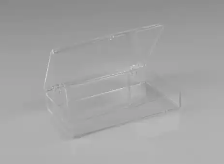 4-5/8W x 2-7/8L x 1-1/4H, Rigid Hinged Plastic Boxes, Clear