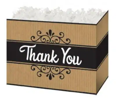7W x 4L x 5H, Gift Boxes, Thank You Kraft Stripes