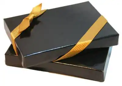 4-11/16W x 3-3/8L x 3/4H, Flip-Box Fiber Filled Jewelry Box, Black Ice