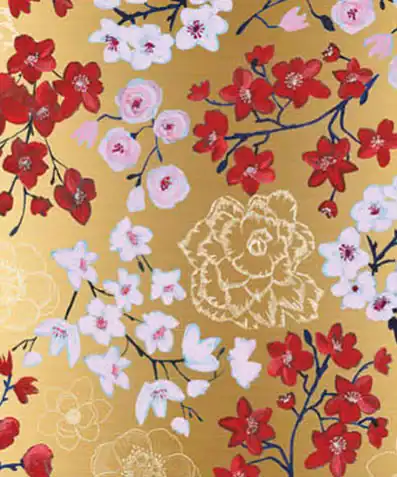 24W x 208 ft, Floral Wrapping Paper, Drifting Blossoms