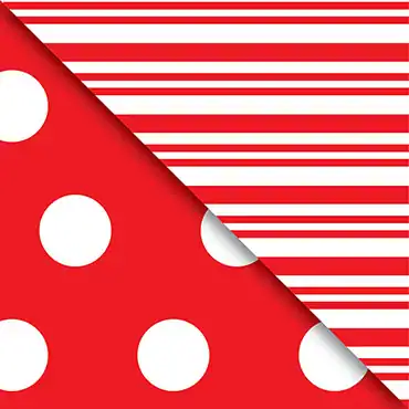 24W x 208 ft, Double Sided Wrapping Paper, Red Dot Stripe
