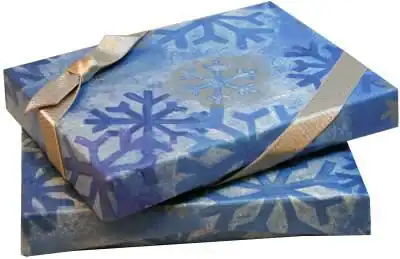 4-5/8L x 3-3/8W x 5/8H, Pop-Up Gift Card Boxes, Blue Snowflake, Whispy Insert