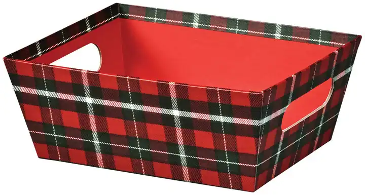 9W x 7L x 3-1/2H, Gift Trays, Christmas Plaid