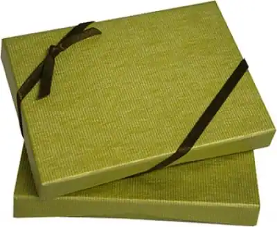 4-11/16W x 3-3/8L x 3/4H, Flip-Box Fiber Filled Jewelry Box, Citrine Ribbed