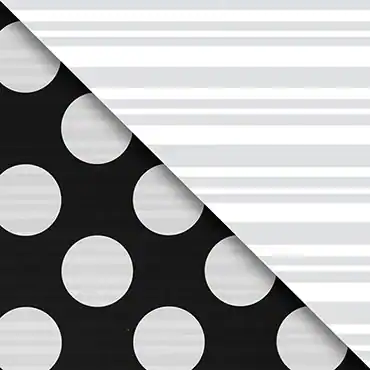 24W x 208 ft, Double Sided Wrapping Paper, Black Silver