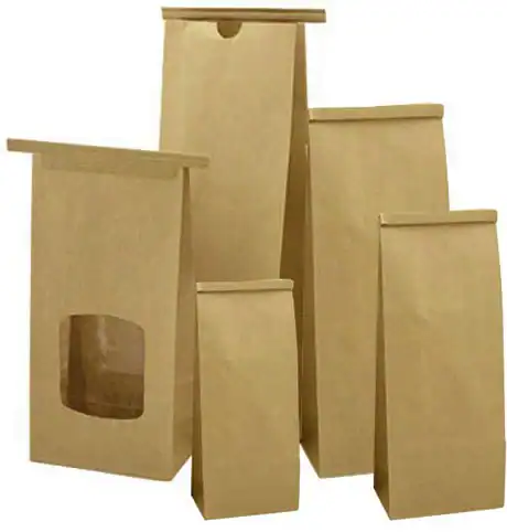 3-3/8W x 2-1/2L x 7-3/4H - 1/2 lb, PLA Lined Tin Tie Bags, Black