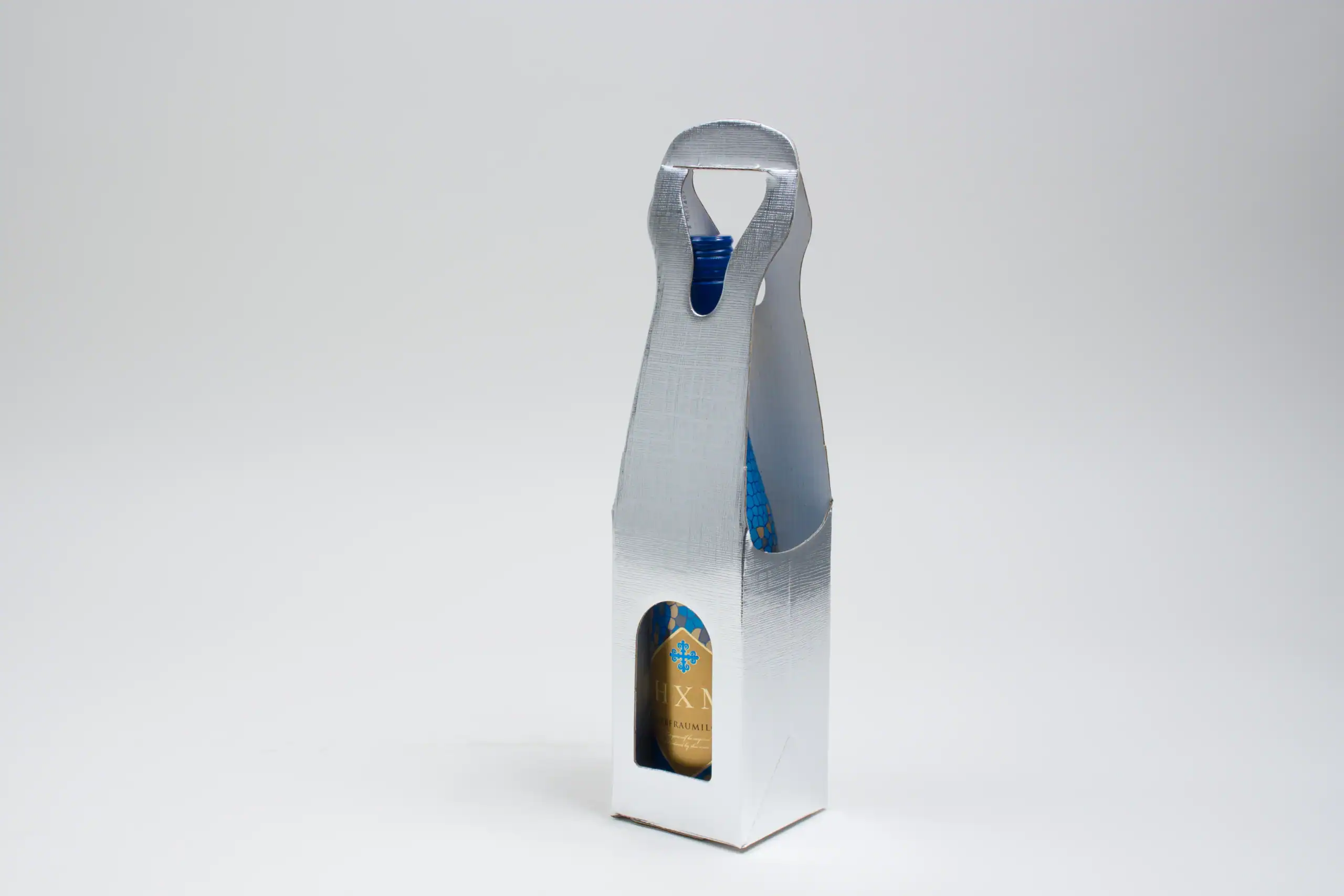 3-1/2L x 3-1/2W x 15H, Argento Silver Linen Wine Boxes, Argento Silver