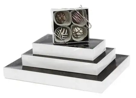 3-1/2W x 3-1/4L x 1-1/8H, Two-Piece Clear Lid Candy Boxes, White, 1/8 lb./2oz.