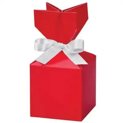 3.5W x 3.5L x 3.5H, Cinch Gift Boxes, Red