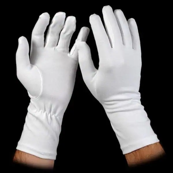 Long Cotton/Lycra Honor Guard Gloves, White, L/XL