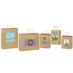 Short Run 4 Color Imprint Brown Kraft Bags