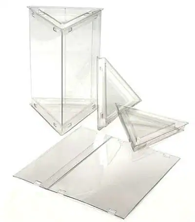 4W x 3-1/6L x 6H, FDA Approved Clear Triangle Tube