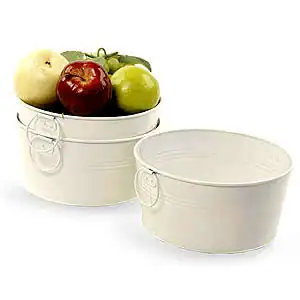 8 inch White Galvanized Round Tub