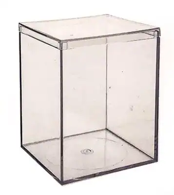 3-7/8W x 3-7/8L x 4-7/8H, Rigid Clear Plastic Cube Boxes