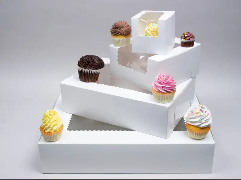 White Bakery Boxes with Window