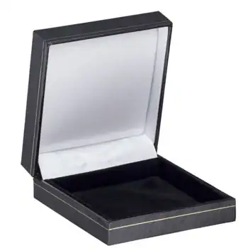 3-3/8W x 3-5/8L x 1-1/4H, Cartier Style Leatherette Boxes, Black, Utility