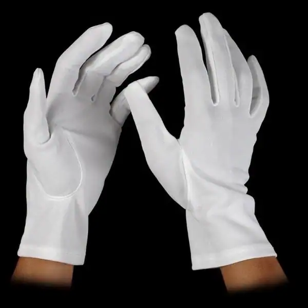Nylon Non-Stretch Gloves, White, Large