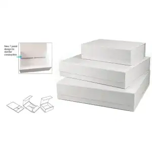 10W x 6-5/7L x 2-4/5H, Vogue Magnetic 7 Panel Matte Apparel Box, White Matte