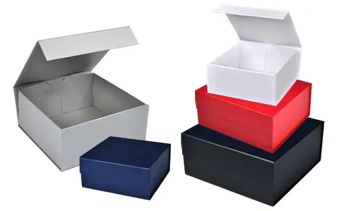 9-3/4L x 7W x 3H, Scratch Resistant Matte Finish Magnetic Boxes, Matte Navy