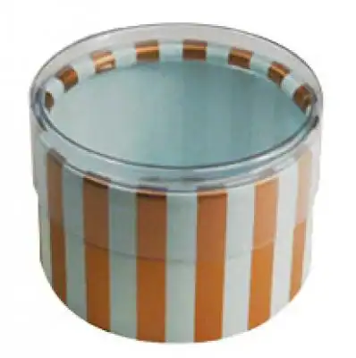 2W x 1L, Round Plastic Favor Boxes, Orange Stripes