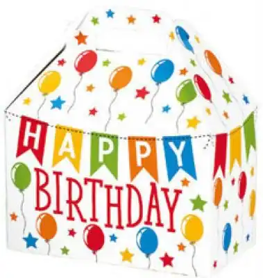 8-1/2W x 5L x 5-1/2H, Theme Gable Gift Basket Boxes, Birthday Banner