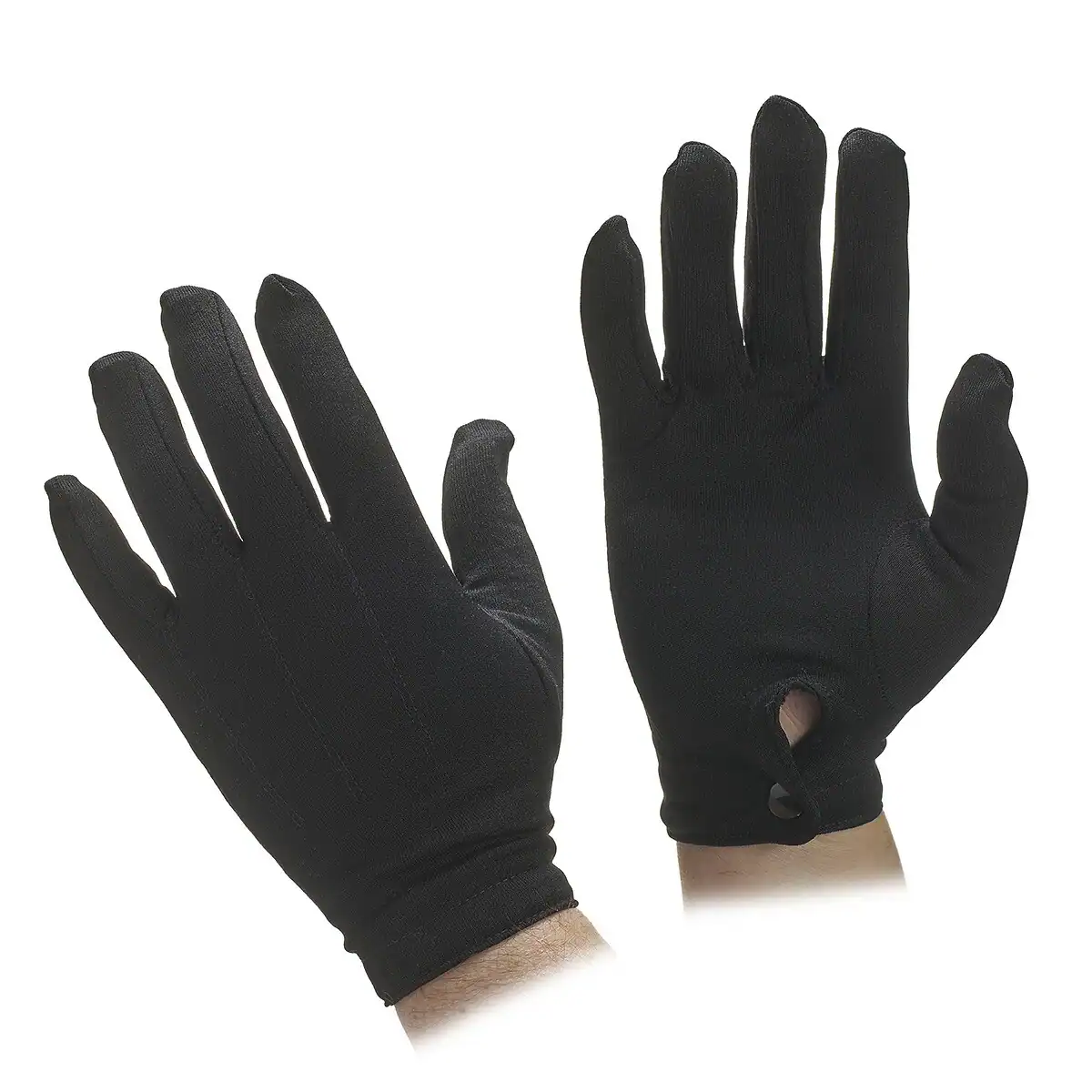 Polyester Snap Gloves, Black, OSFA