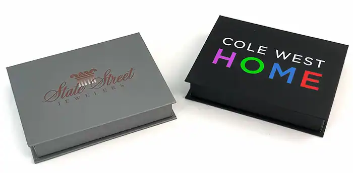 4-7/8W x 3-7/8L x 7/8H, Magnetic Soft Touch Full Color Imprinted Giftcard Boxes, Black