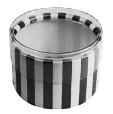2W x 1L, Round Plastic Favor Boxes, Black and White Stripes